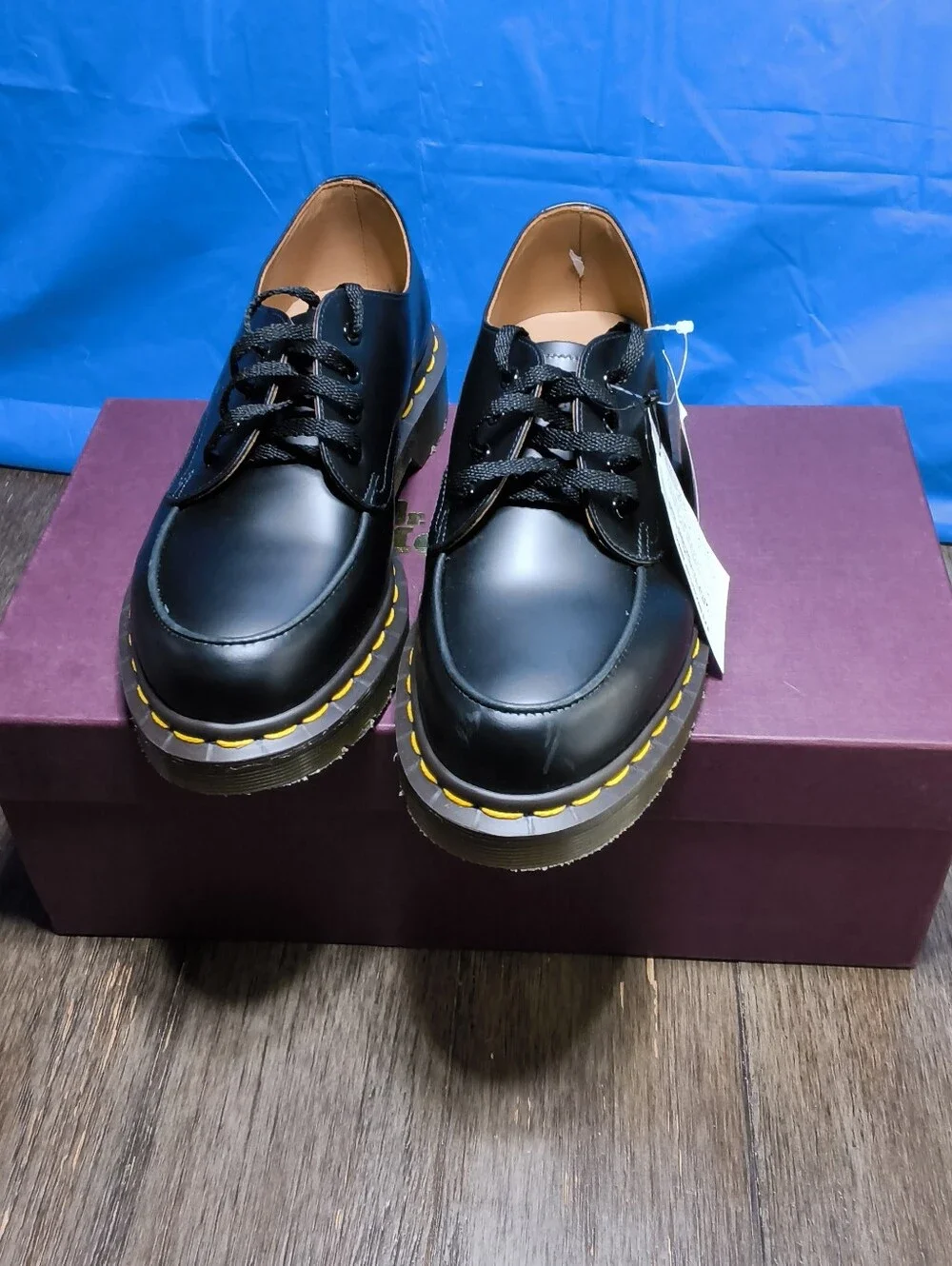 ​Comme des Garçons CDG x Dr Martens Keita Black Leather Shoes Size Mens 5 Wom. 6
